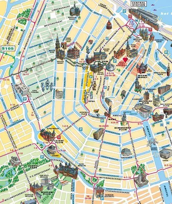 Amsterdam Tourist Map