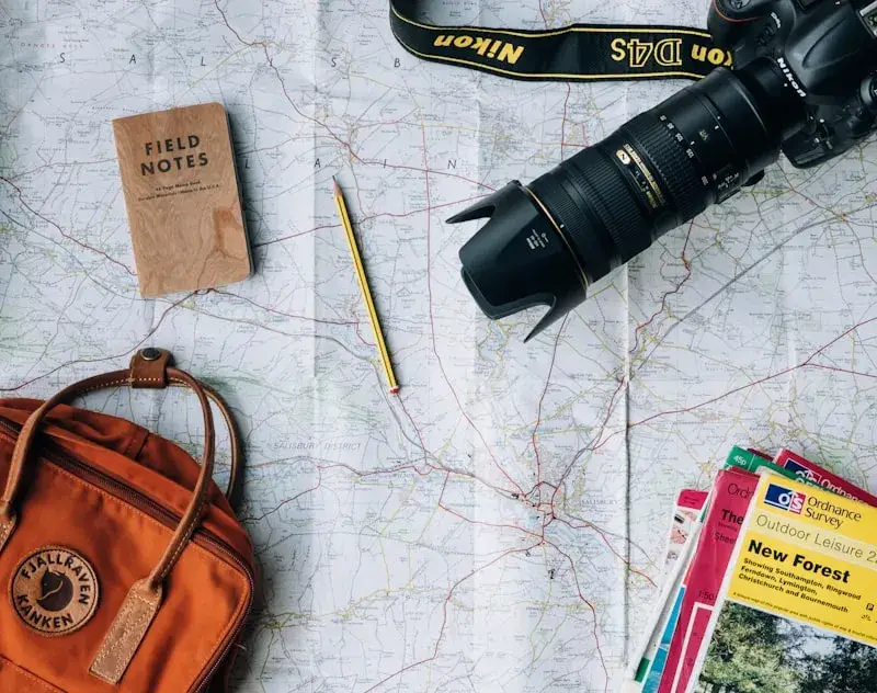 Confident woman traveling alone