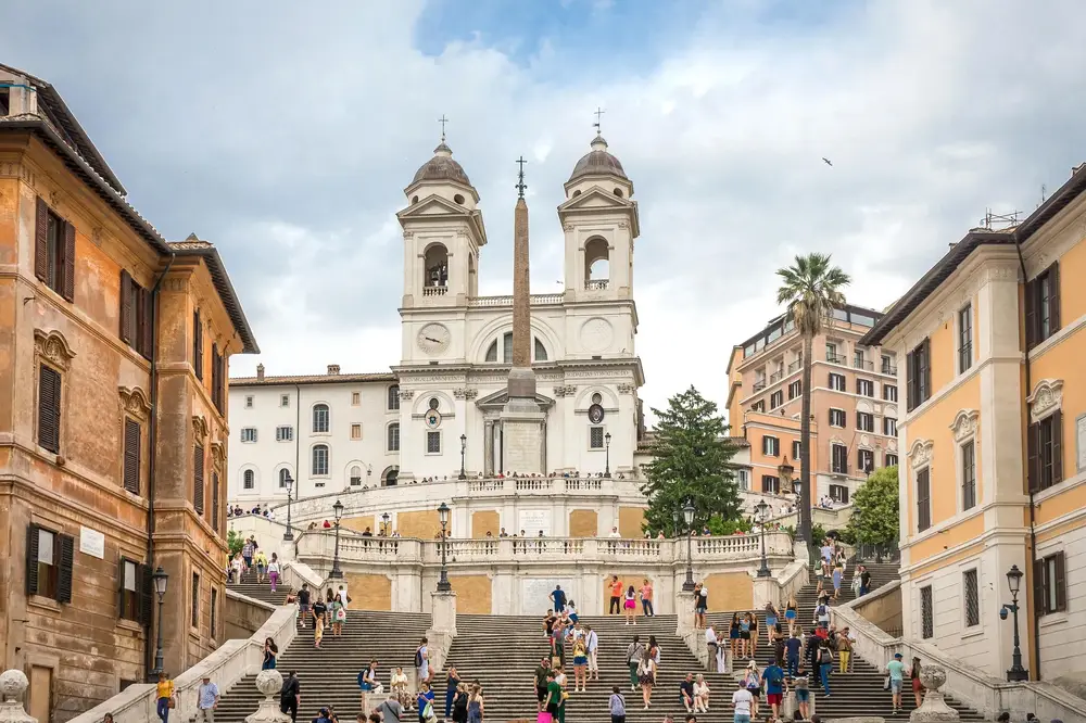 Romantic evening streets in Rome